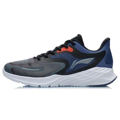 Li Ning Cushioning Slip Resistant Abrasion Resistant Reflective Low Top Running Shoes Men's Blue Gray ARSR045-2