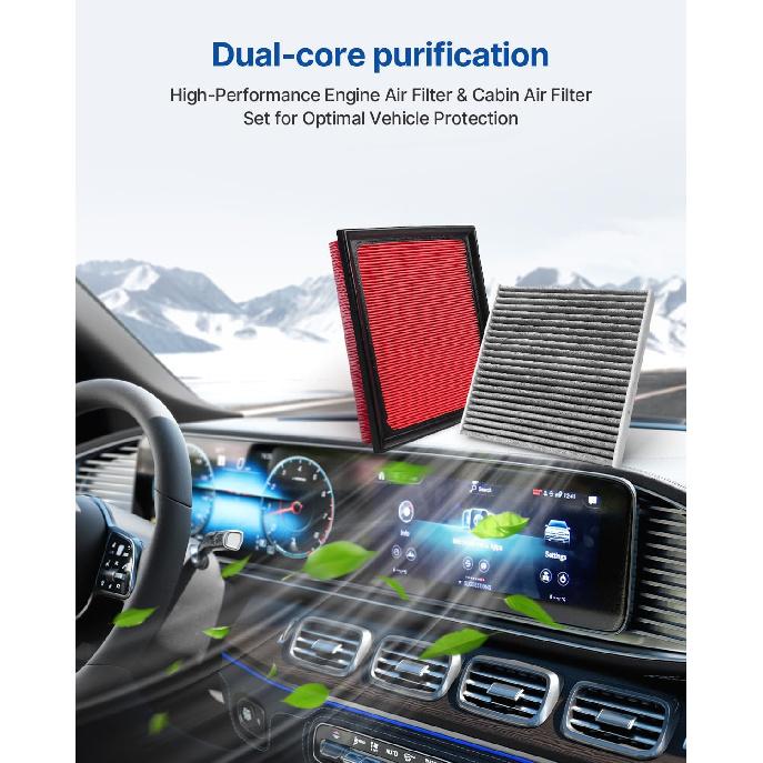 Engine & Cabin Air Filter Fits 2011-2017 CT200H, 2015- NX300H, 2010-2015 Prius, 2012-2015 Prius Plug-In, 2012-2018 Prius V, 2016-2018 RAV4,