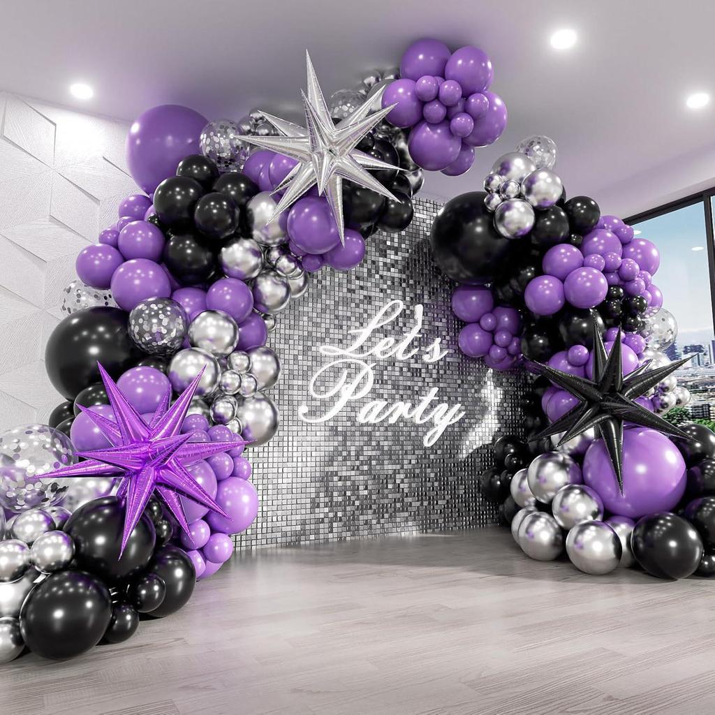Black Gold Balloon Garland Arch Kit for Graduation and Birthday Decorations