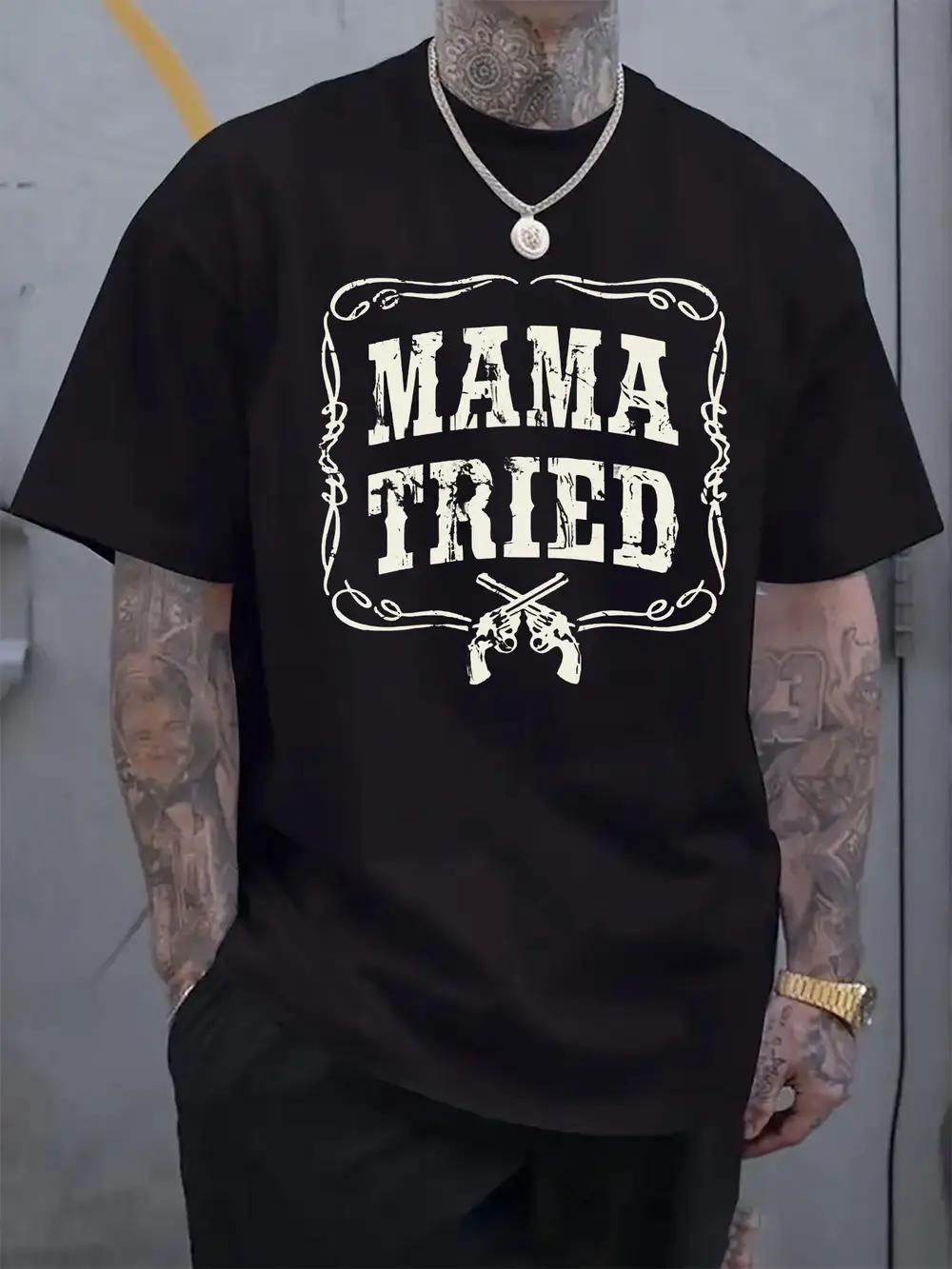 Vintage  Mama Tried  Graphic T-shirt - Casual Crew Neck S