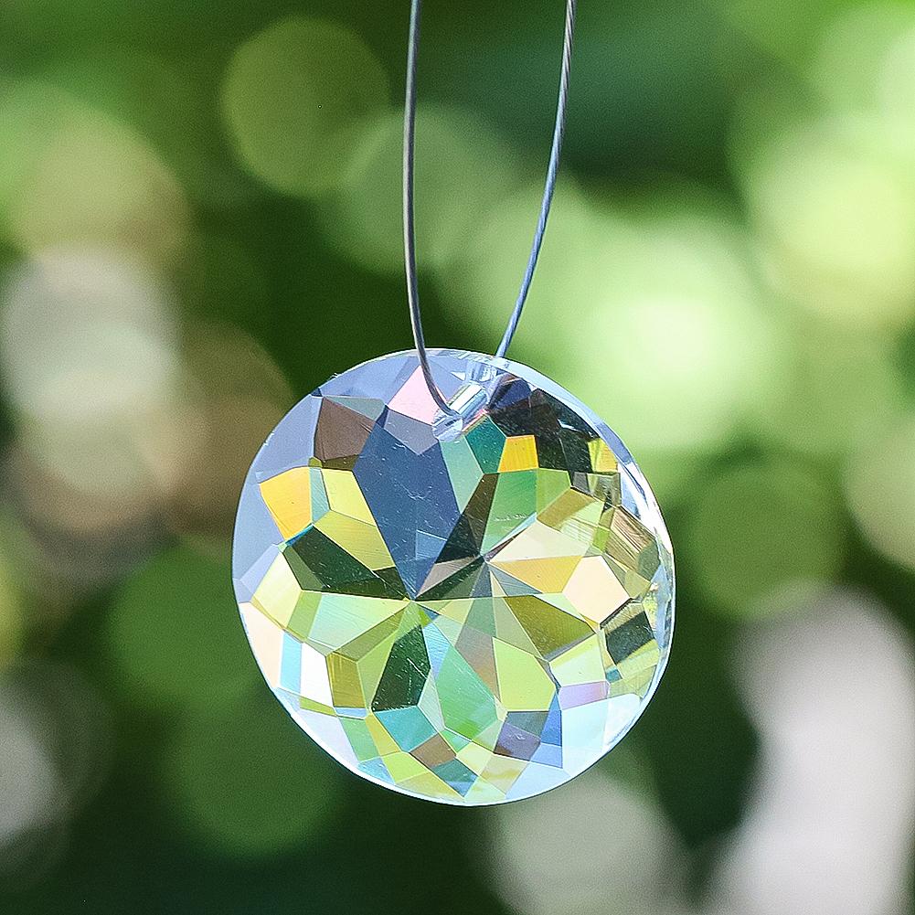 45mm Mandala Clear Crystal Glass Prism Hanging Faceted Rainbow Maker Suncatcher Chandelier Lighting Accessories Home Decoration