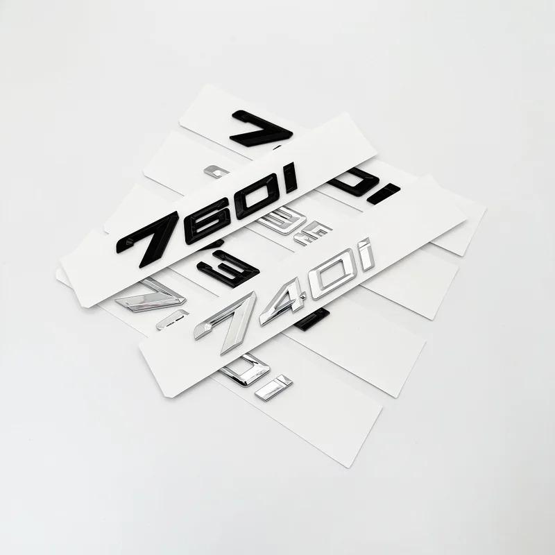 ABBS1 New Font Numbers Letters 735i 740i 760i 735Li 740Li XDrive Chrome Silver Black ABS Emblem for 7 Series Car Trunk Logo Sticker