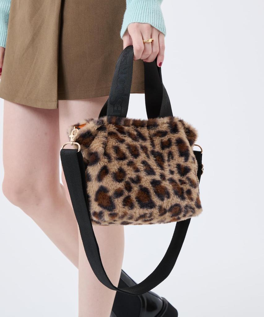 FUR EW TOTE3029Leopard Fluffy Fur