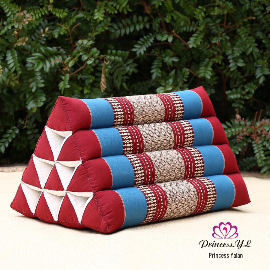 Thailand Triangle Tatami Cushion: Kapok Lumbar Pillow & Sofa Back Support.