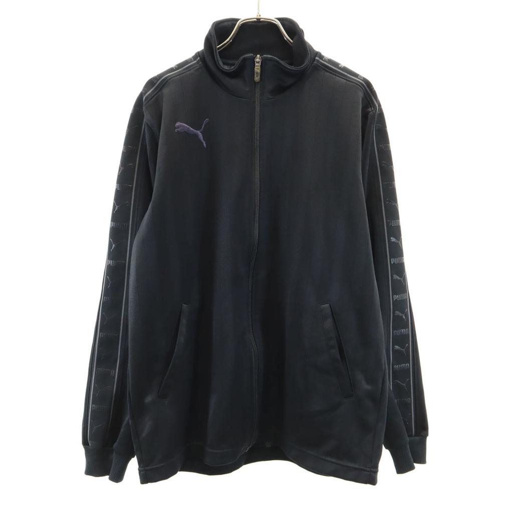 PUMA made in Japan Striped Pattern Track jacket M black Jersey Men's Used