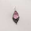 Morganite Gemstone 925 Sterling Silver Statement Pretty Pendant 1.5" For Anniversary Gift PP-70-16