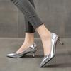 2026 Moda Donna Tacchi Alti in Pelle Verniciata Punta a Punta Oro Argento Tacchi Scarpe Décolleté Donna Matrimonio Scarpe da Sposa Taglie Forti 35-45