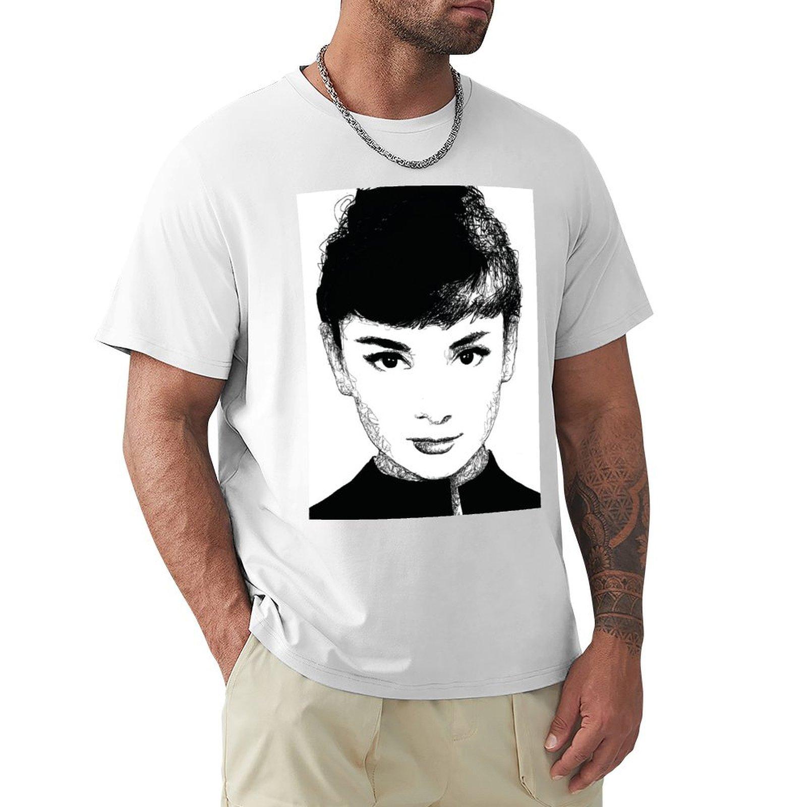 Audrey hepburn TShirt funny costumes tshirts personalised hippie clothes luxury tshirt big and tall t shirts for men S