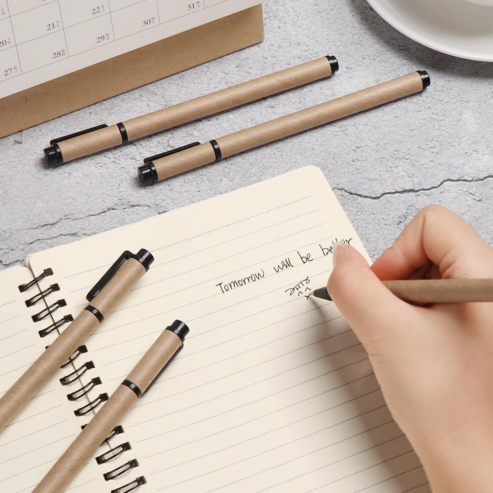New Neutral Pen Stationery Writing Tool Kraft Paper Pen Signature Pen Gel Pens Writing Supplies