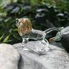 Blown Glass Lions Figurines Crystal Lions Statue Glass Art Wildlife Animal Sculptures Ornament Paperweight Collections