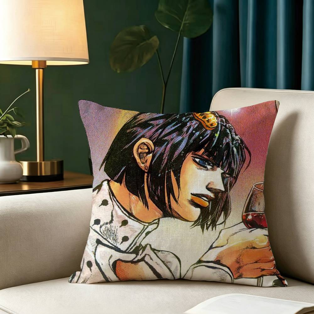 J-JOJOs B-Bruno B-Bucciarati Square Double-Sided printed Pillow Case Bedroom Bedside Pillow Sofa Cushion Cover