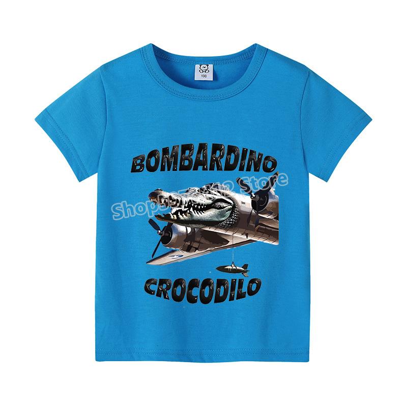 Italian Brainrot Color T-shirt Summer Short Sleeved Boys' Cute Clothes Children's Anime Top Cartoon Digital T-shirt Gift