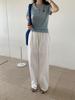 Vision Women's White High-Waist Wide Leg Pants - Spring 2026 Korean Style, Slimming & Versatile Casual Wear