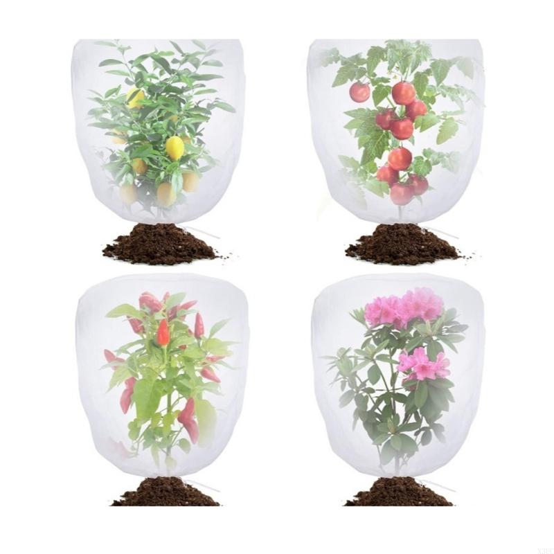 Garden Plant Fruits Tree Protective Netting Cover with Drawstring Bird Insect Netting Bag Plant Netting Barrier X3UC