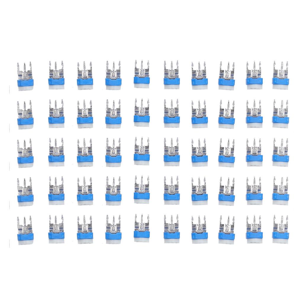 100 Pcs Variable Resistor 10 Values 500R To 1M RM065 Blue White Trimmer Potentiometer Assortment Kit