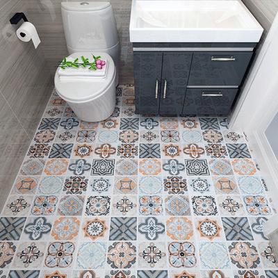 Bathroom Toilet Floor Stickers Waterproof and Anti Slip Stickers Self-adhesive Bathroom Toilet Kitchen Floor Tiles Renovation