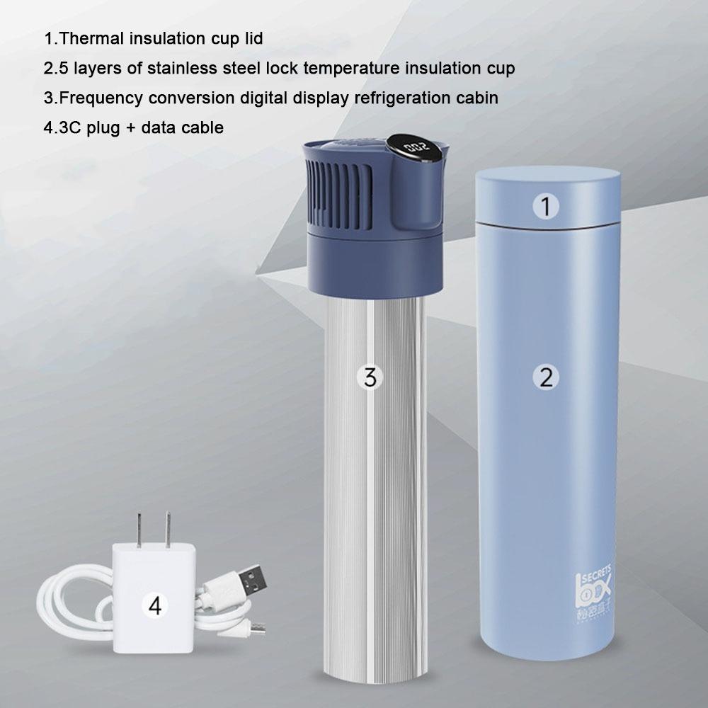Příruční chladicí box na inzulín USB nabíjení LCD digitální displej lednička na pohárky automatická regulace teploty
