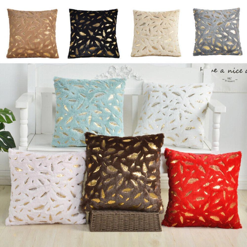 

43x43cm Throw Pillow Covers Plush Cushion Cover Luxury Couch Pillowcase Home Office Living Room бежевий