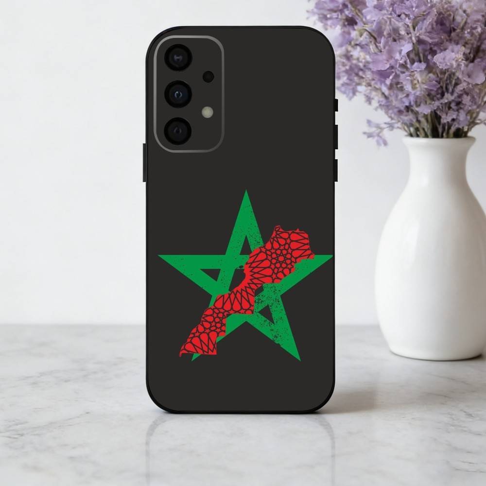M-Maroc-C M-Morocco F-Flag Phone Case For Samsung Galaxy A73,A72,A71,A70,A53,A52,A51,Soft Silicone Black Cover