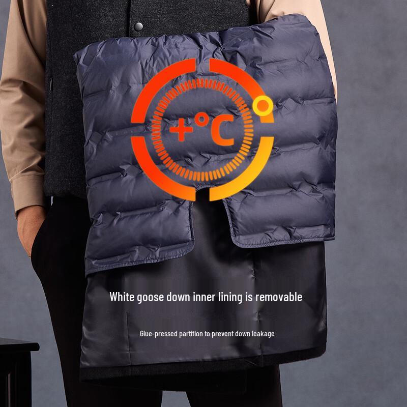 Antonio Men's Cashmere Wool Blend Mid-Long Coat with Detachable Down Liner