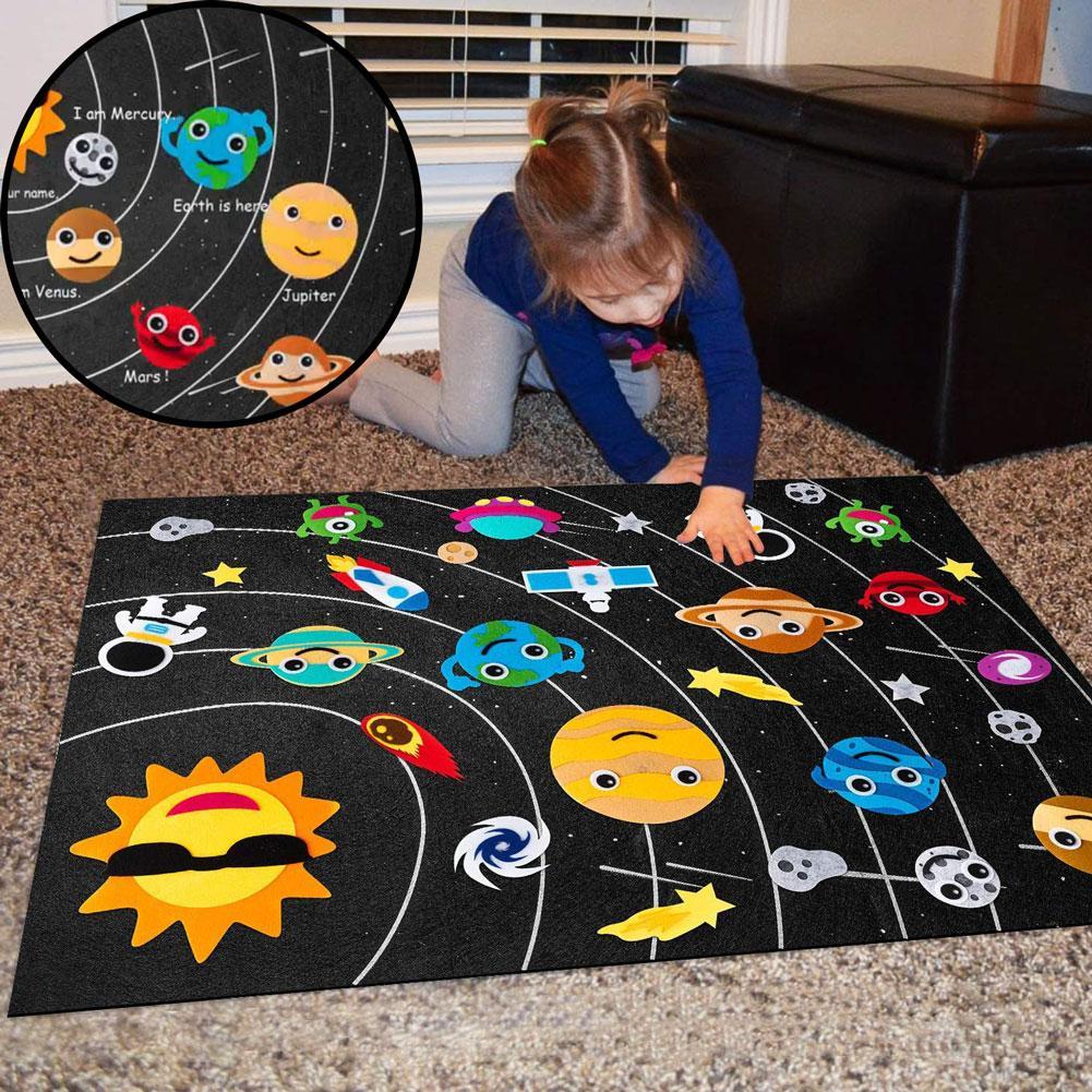 Space Felt Board Toys Early Education DIY Material Home Children Wall Games Decorations Trainin K1B5