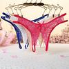 Sexy Lingerie Women's Panties Crotch Opening Transparent G-strings Thongs Solid Bowknot Underwear for Women Lace Pantys