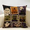 Spooky Cute Halloween Ghost Cat Cushion Cover Natural Linen Fabric Double-Sided Printing Breathable Perfect For Home Decor
