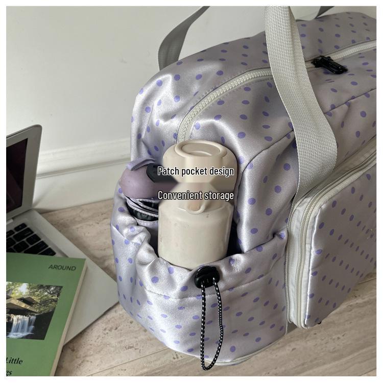 Polka Dot Multi-Functional Travel Bag - Large Capacity Fitness & Luggage Storage, Lightweight Handheld Shoulder Bag