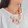 Handmade Layered Flower Starfish Chili Pearl-Style Necklace Set Women Beach Fashion Jewelry