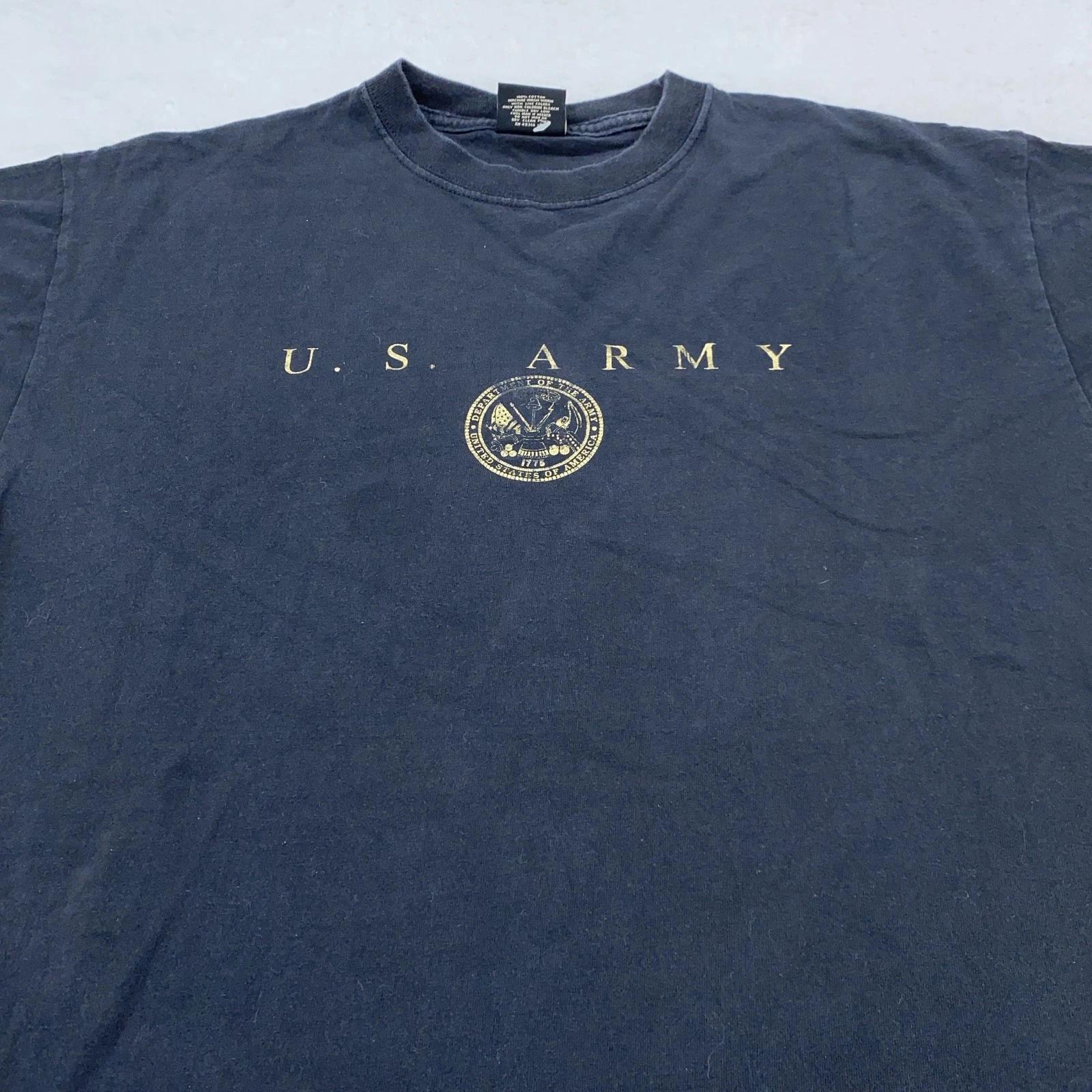 

Vintage US Army Shirt Mens Large Black Gear For Sports Military Tee 90s Cotton S