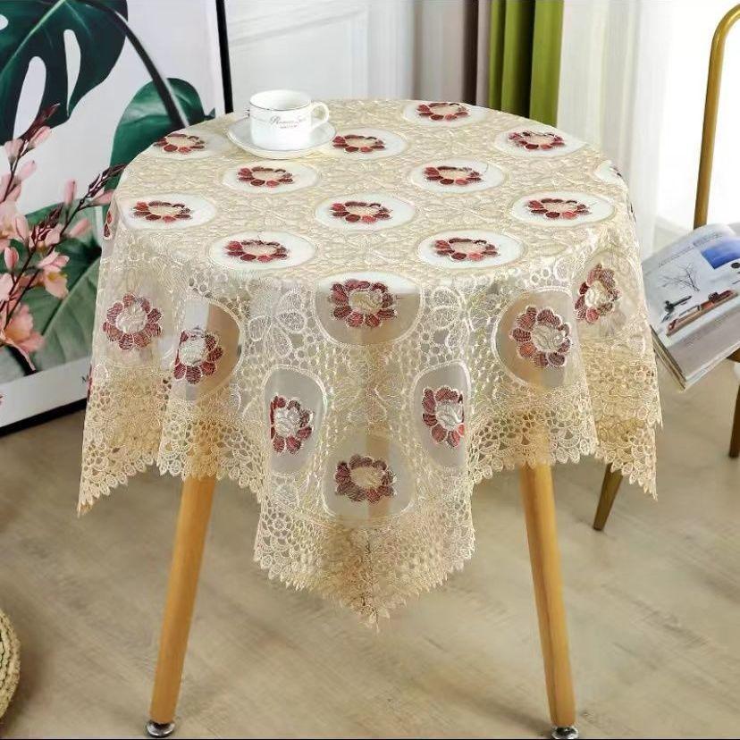 

Small Round Table White Lace Tablecloth Coffee Table Bedside Table TV Dust Cover 60Cm * 60cm