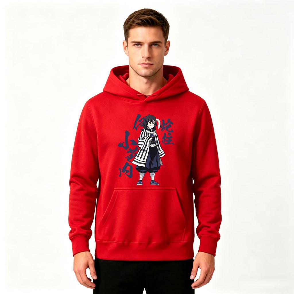 Anime Character Printed Men's Pullover Hoodie Casual Long Sleeve Sweatshirt for Adults
