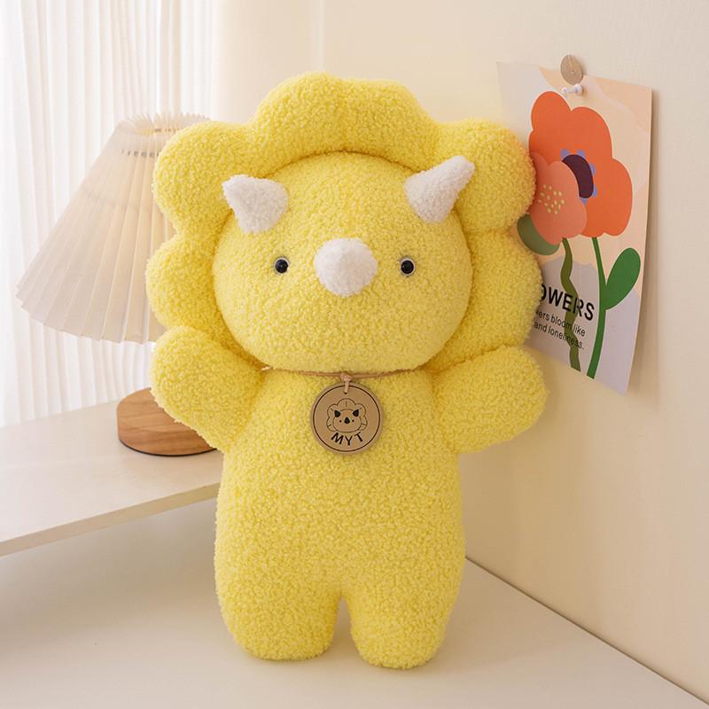 Delightful Cartoon Dinosaur Plush Toy For Children Soft And Colorful Stuffed Animal In Pink Green Yellow 45cm/17.72in жёлтый