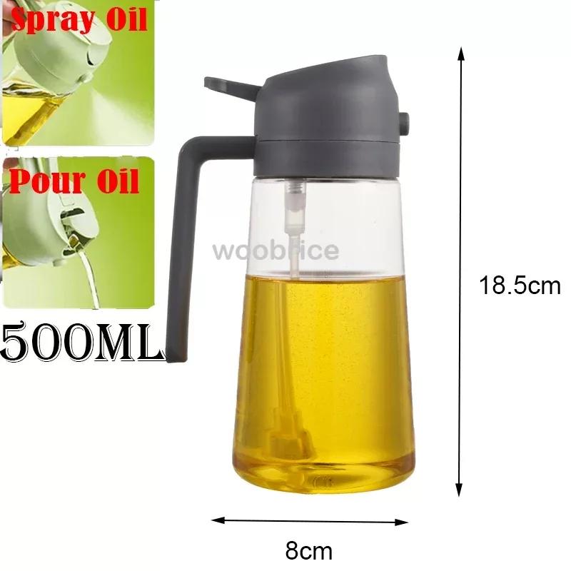 2in1 Oil Sprayer Bottle for Cooking Anti-leakage Olive Oil Storage Bottle for BBQ Air Fryer Salad Steak Kitchen Supplies