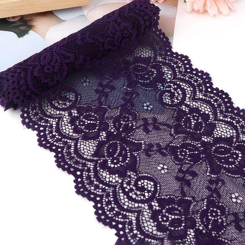 15cm Szeroka Miękka Elastyczna Koronka do Dekoracji Ubrań i Spódnic DIY w Kolorze Białym lub Czarnym