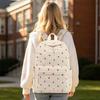 Corduroy Large Capacity Backpack with Padded Shoulder Straps for Students Casual Everyday Use