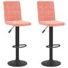 Bar Stool Set of 2 Pink Velvet