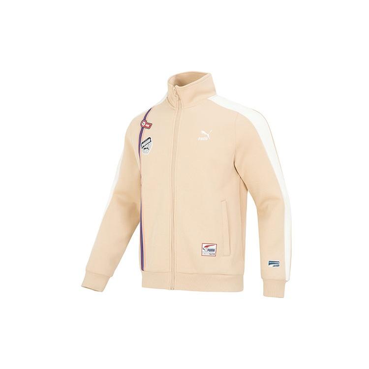 PUMA Team Badge Zipper Jacket Beige Men s 677375-67 XS