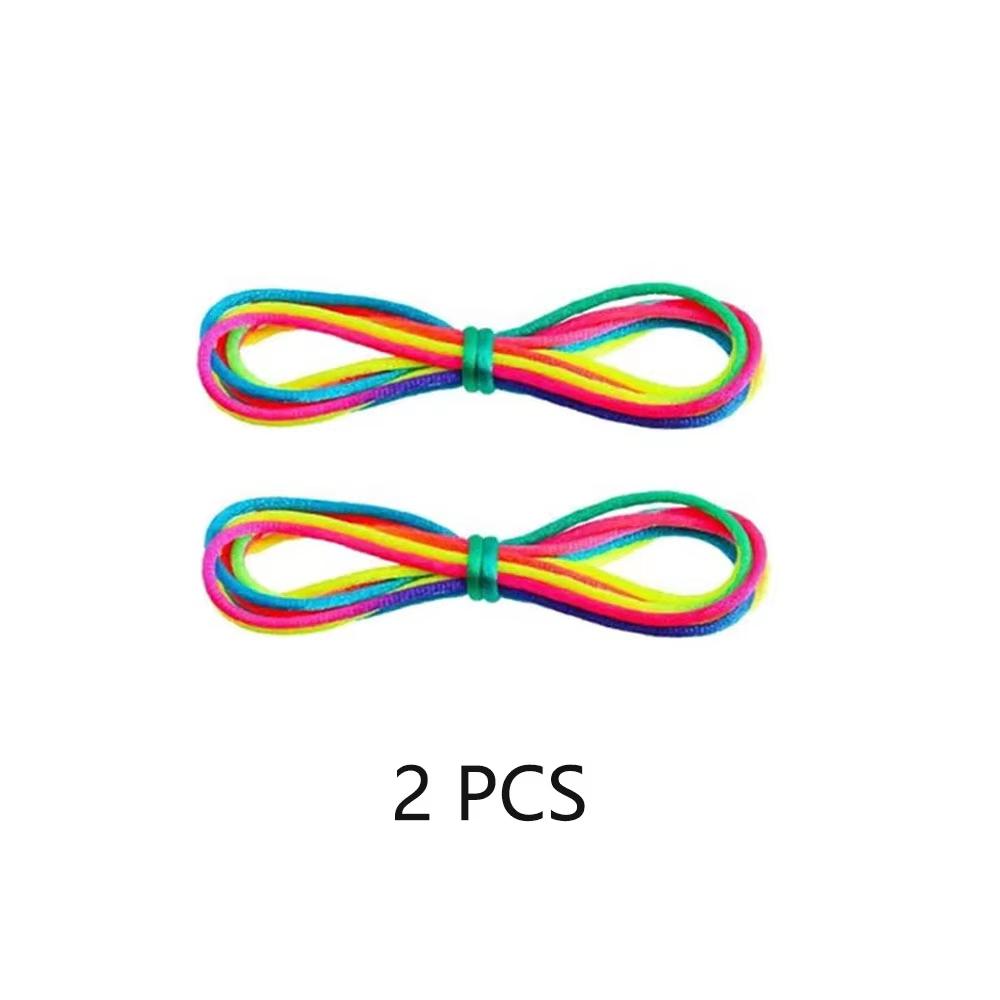 Rainbow Cats Cradle String 1.6M/63 Inch Long Rainbow Colourful Finger Rope Chinese Finger String Games Toy for Kids