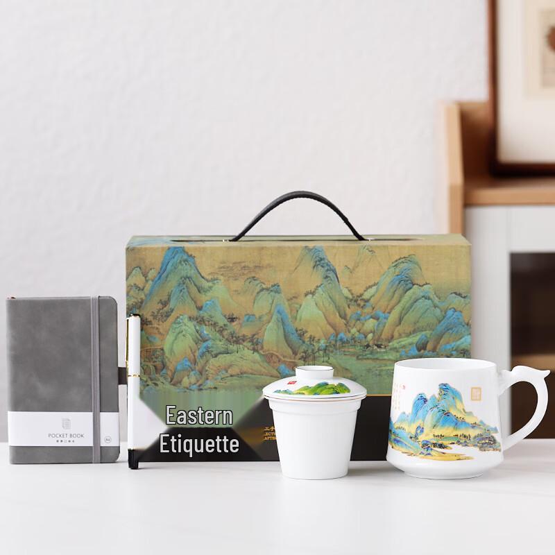 Thousand Miles Rivers & Mountains Ceramic Tea Set Gift