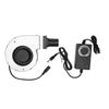 12V 2A DC Blower Fan Brushless High Speed Heat Resistant Metal Blower Cooling Fan with Speed Controller 100‑240V EU Plug