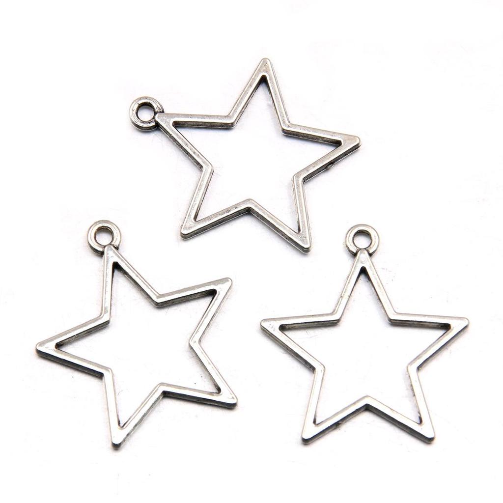 Pentagram Style 22 Antique Silver Pendant: Handmade Natural Charm Jewelry Accessory