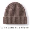 100% Cashmere Beanie Men Women Warm Winter Hat Heads Ear Protection Knit Cap