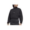 Reebok Half Zip Solid Color Stand Collar Short Sports Sweatshirt Women Sweatshirt Black HT4926