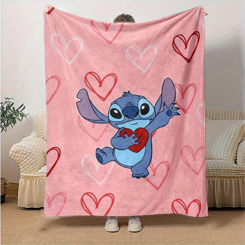 

1pc Stitch Love Heart Print Blanket Home Decor, Couch Throw, Outdoor, Gift for All Occasions, Flannel Coverlet, Bedroom, Living Room, Travel 130cmx150cm