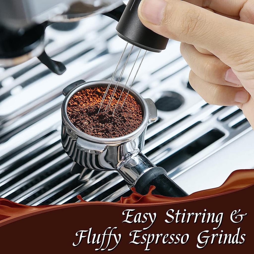 Espresso Coffee Stirrers Coffee Stirring Tools Needle Style Espresso Distribution with Stand Metal Material for Coffee
