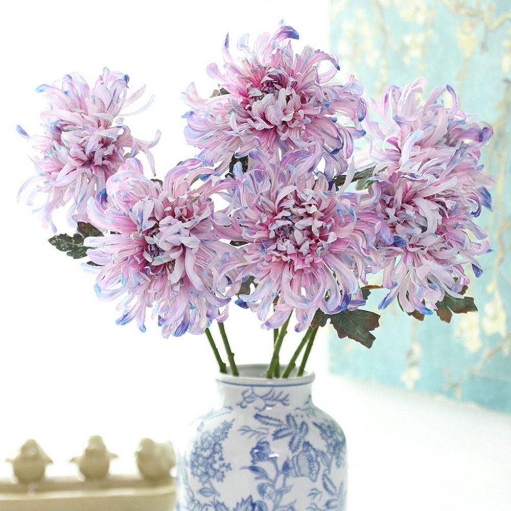 Multicolor Chrysanthemum Artificial Flower Silk Petals Decorative Flower Event Supplies