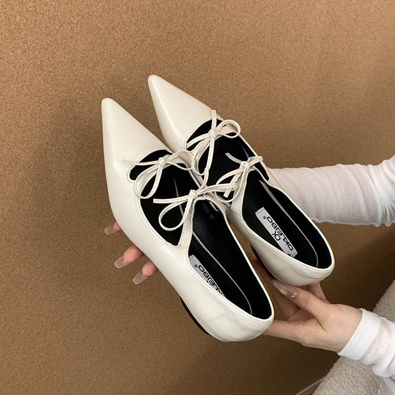 Fashion Spring Summer Fashion Pointed Toe Ladies Flats Slip On Shoes Female Shallow Footwear Butterfly-Knot Women Flats With Shoes