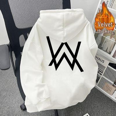 Sudadera unisex holgada estilo concierto de Alan Walker con forro de terciopelo