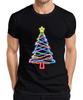 Neon Christmas Tree Glowing Colorful Star Neon Light Christmas Men's T-Shirt